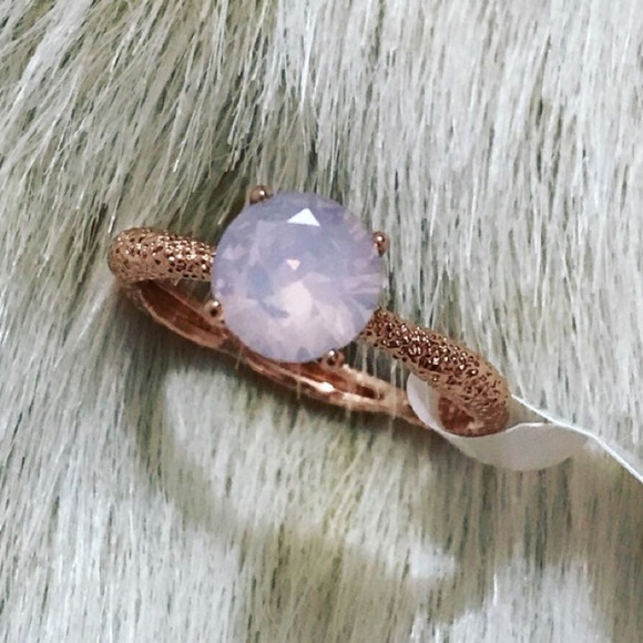Fragrant Jewels Jewelry - Fragrant Jewels Sea La Vie Rose Gold Plated Rose Water Opal CZ Ring Sand